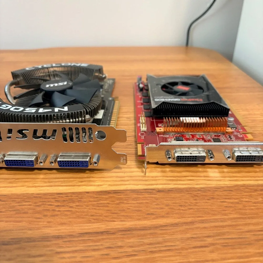 FOR PARTS EVGA MSI AMD Graphics Card Lot of 4 AS IS 8800GTS GTX260 N450GTS W5000